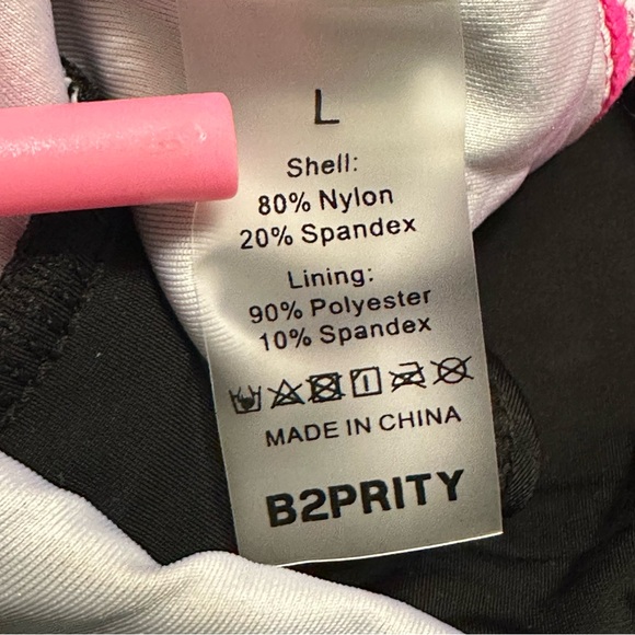 NEW B2Prity Bright Pink Black Womens Large 1 Piece Cut Out Skirt Brief Adj Strap - Picture 6 of 9